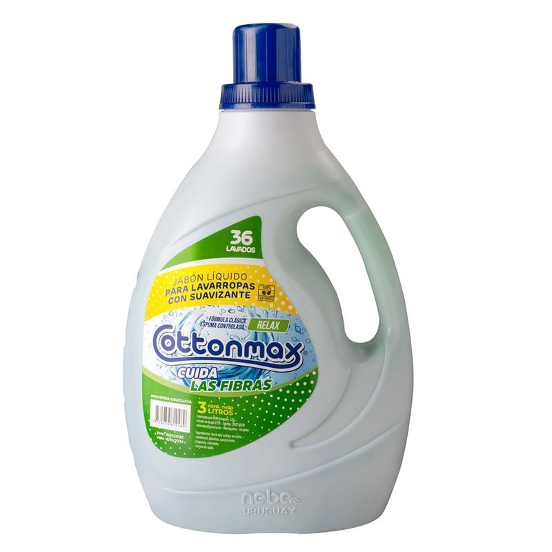 Detergente-liquido-para-ropa-con-suavizante-COTTONMAX-3Lt-0