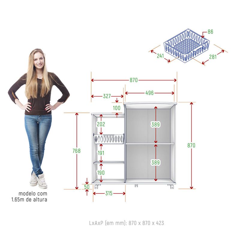 Armario-multiuso-2-puertas-con-ruedas-Negro-Natural-2