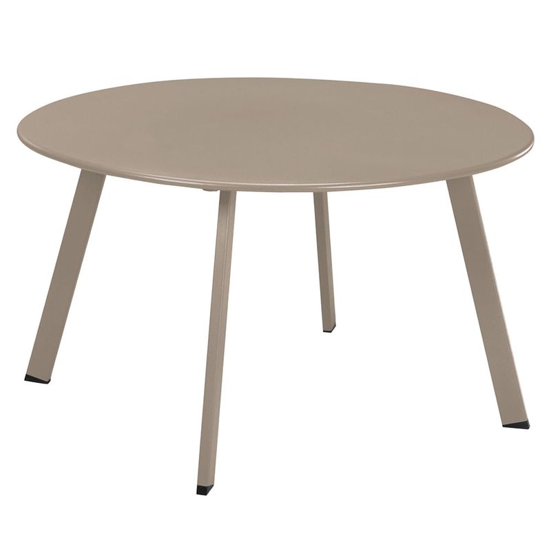 Mesa de centro/auxiliar redonda con 4 patas de madera clara 45 cm de