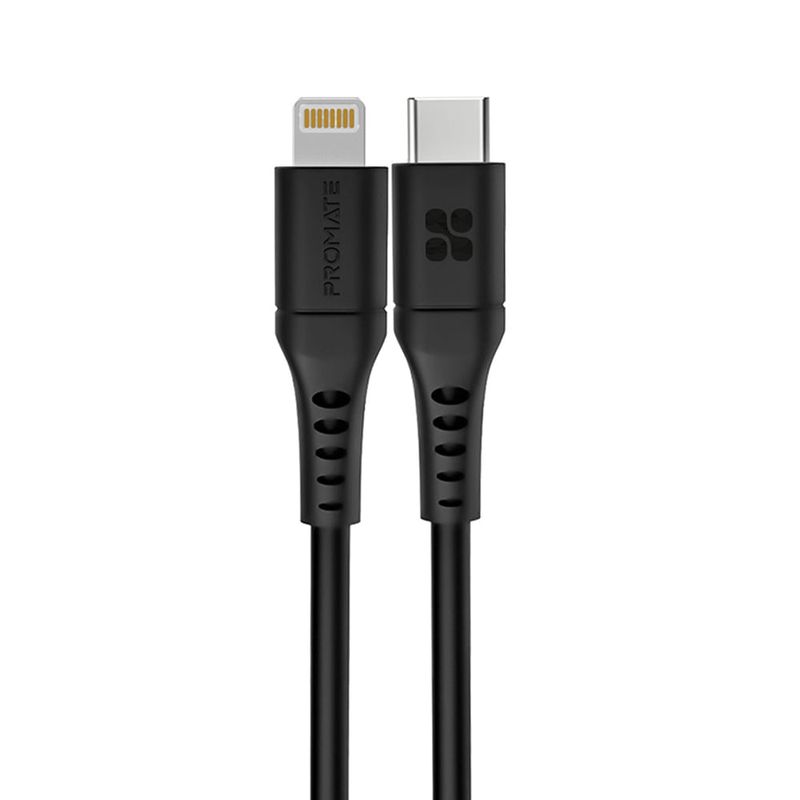 Cable-usb-c-lightning-12-metros-PROMATE-Powerlink-120-negro-1