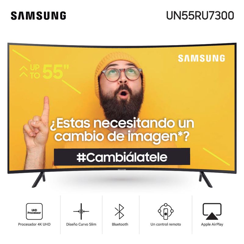 Tv-led-4K-UHD-smart-55--SAMSUNG-Mod-un55ru7300-curvo-0