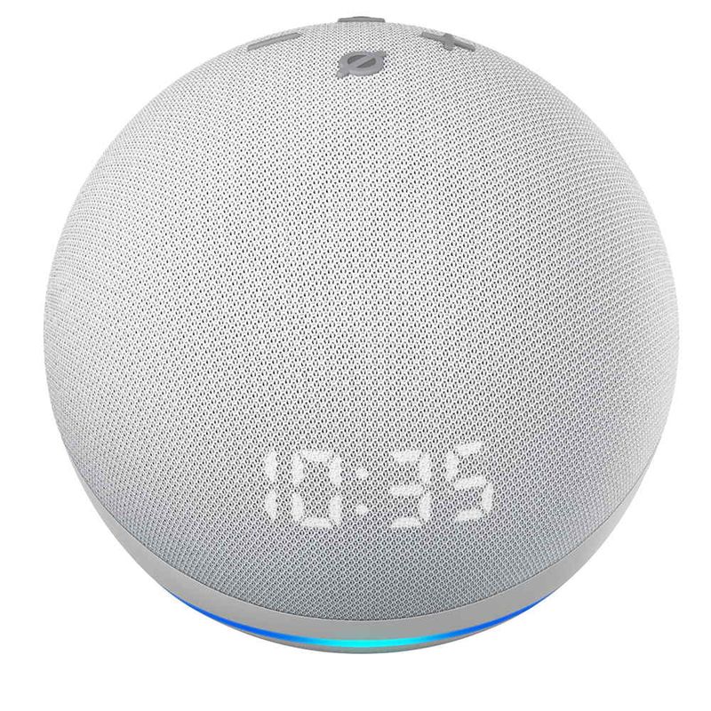 Asistente-de-voz-AMAZON-Echo-Dot-4ta-generacion-con-reloj-blanco-0