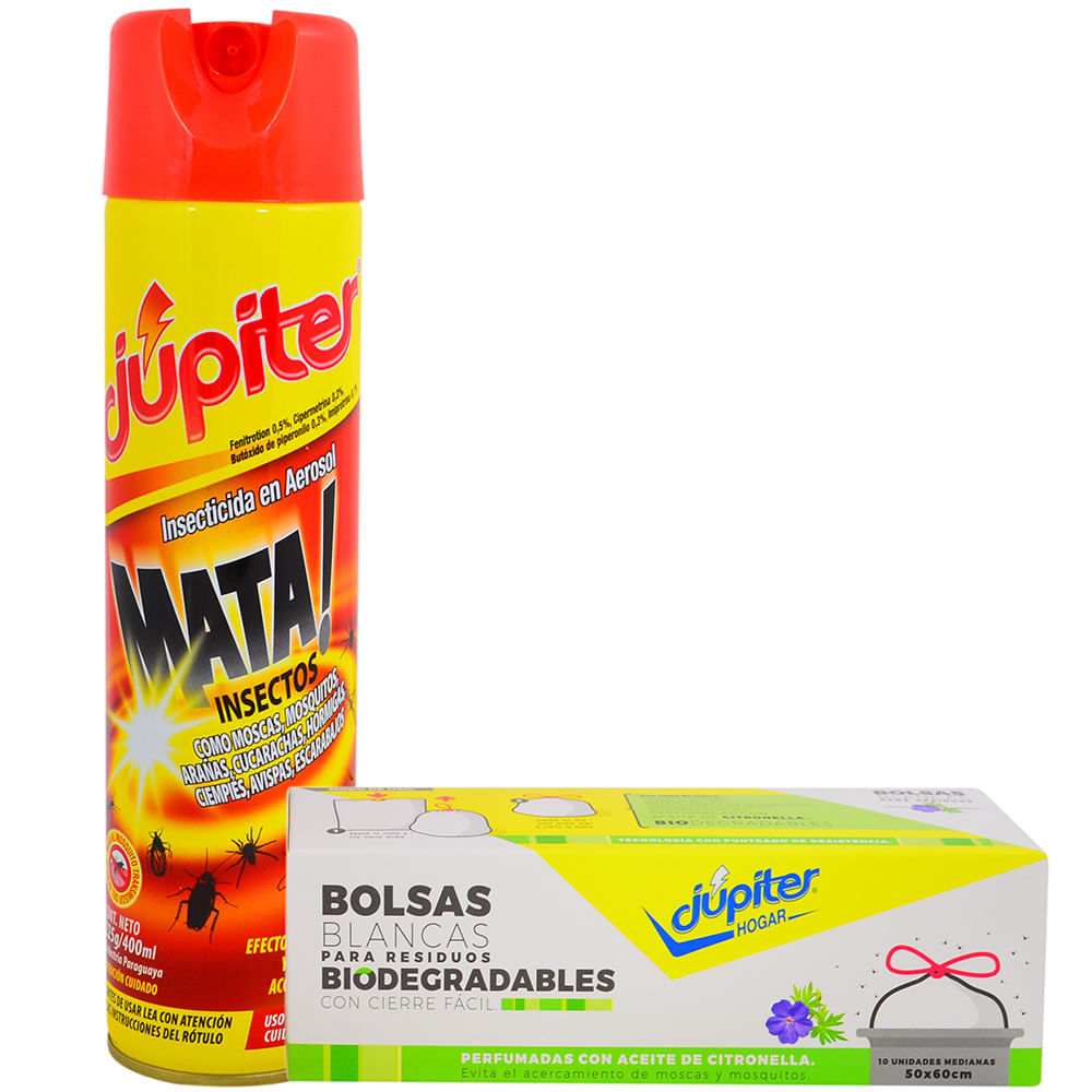 Pack Insecticida Jupiter 400 ml + Bolsas Residuo 10 un. - Disco