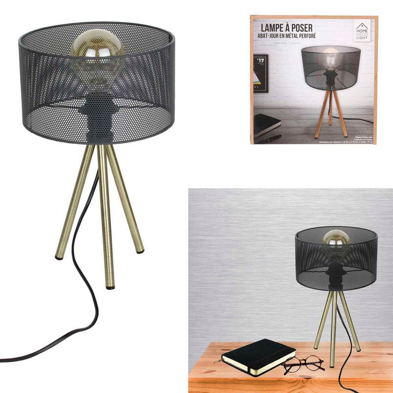 Lampara-de-mesa-tripode-gris-perforado-2