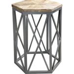 Mesa-lateral-para-living-hexagonal-hierro-y-madera-maciza-53x45x45-cm-0