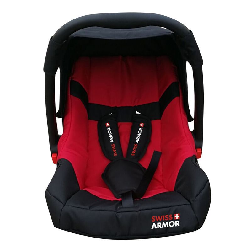Coche-SWISS-ARMOR-con-babysilla-rojo-1