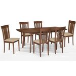 Juego-comedor-mesa-extensible-y-6-sillas-75x150x44x90-cm-0