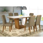 Juego-de-comedor-Vision-mesa-con-vidrio-y-6-sillas-80x160x90-cm-0