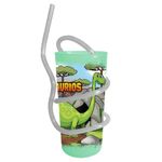 Vaso-plastico-320-ml-arco-iris-Dinosaurios-0
