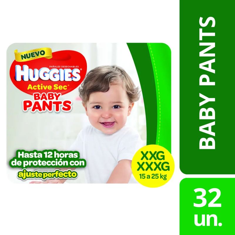 Pañales-Huggies-active-sec-mega-pants-XG-32-un-0