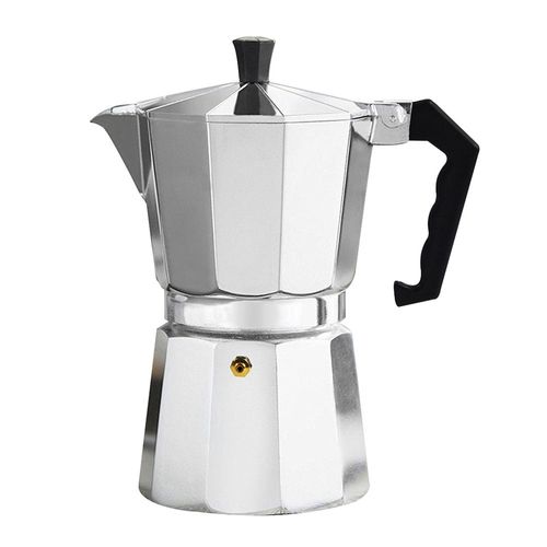 Cafetera italiana de aluminio 450ml 9 tazas plata