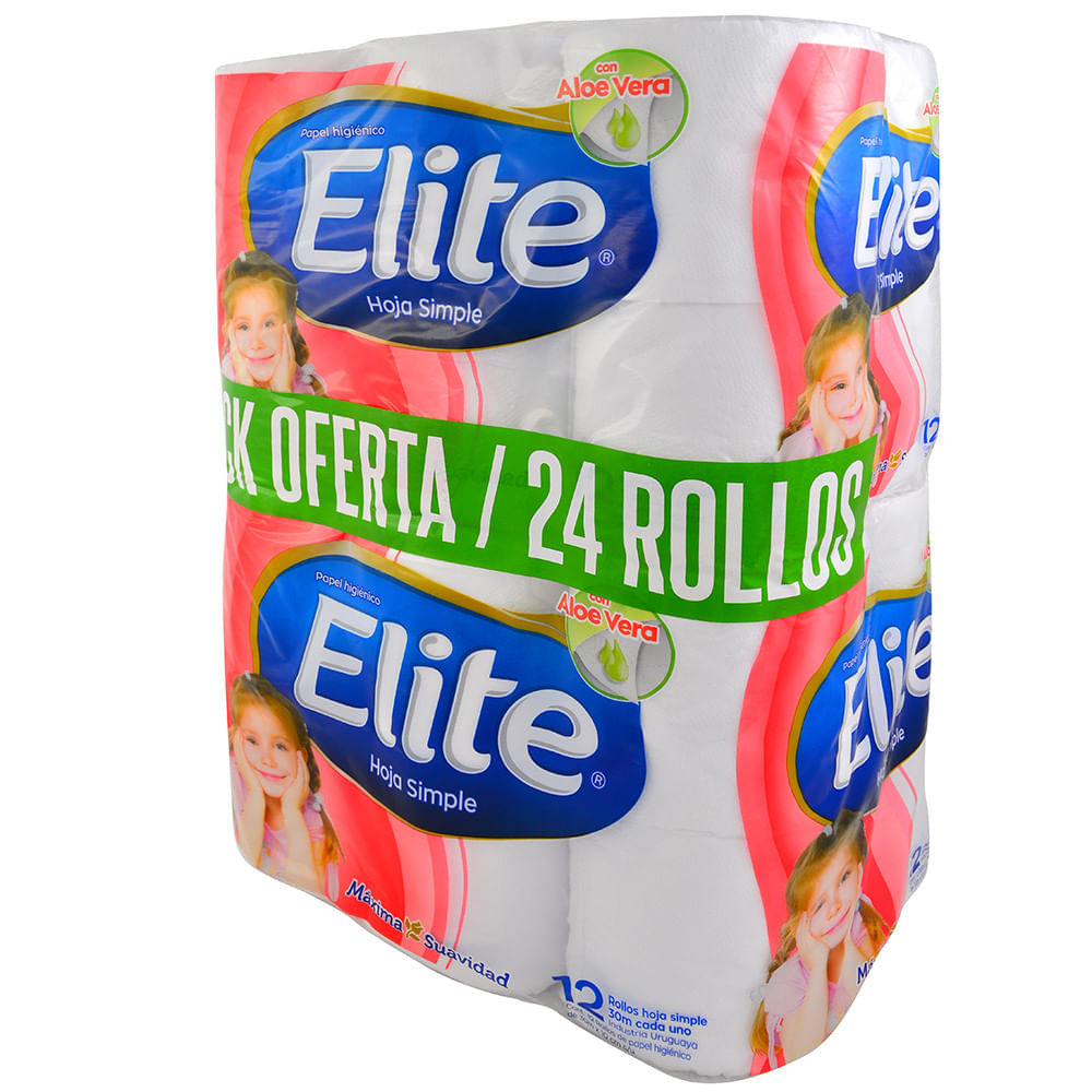 Papel higiénico Elite hoja simple 24 un - Disco