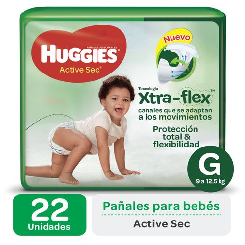 Pañal HUGGIES Active sec mega 22 un