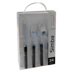 Juego-de-cubiertos-24-piezas-SIMBA-mango-plastico-negro-0