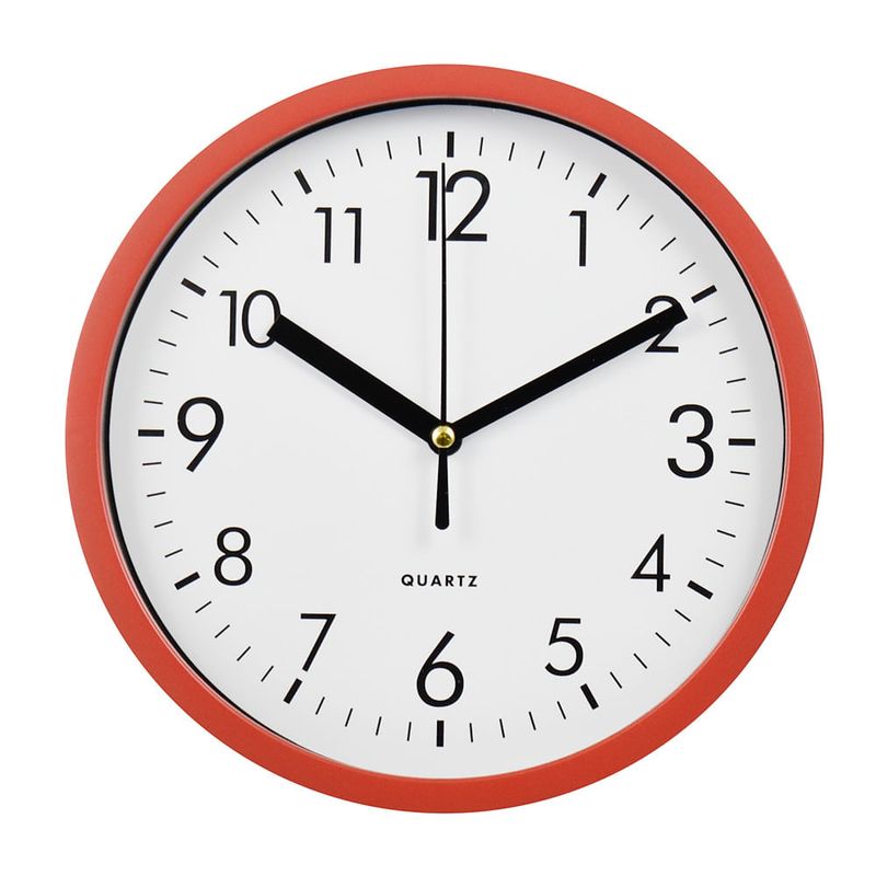 Reloj-de-pared-20-cm-blanco-con-rojo-0