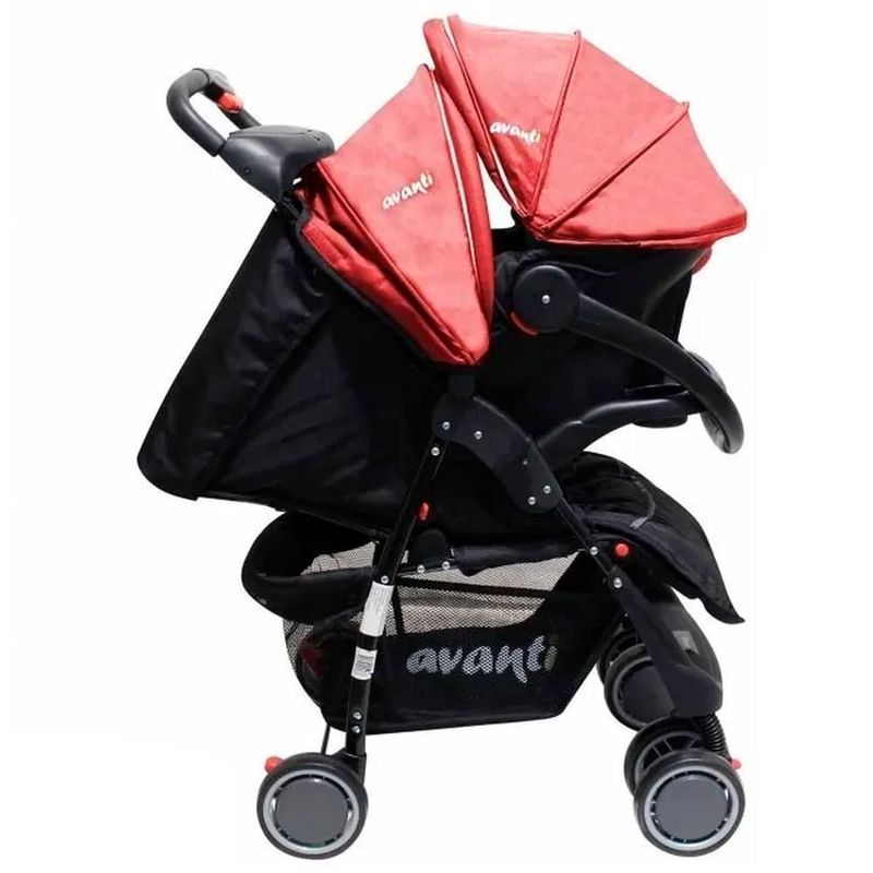 Coche-AVANTI-con-babysilla-Mod-Spezia-rojo-negro-1