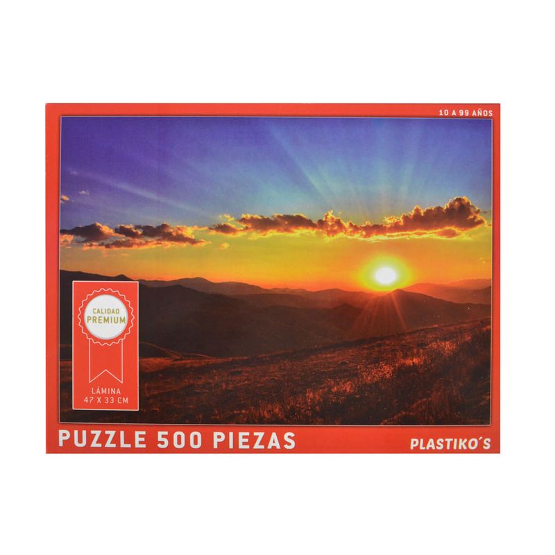 Puzzle-500-piezas-Puesta-Sol-con-Montañas-0