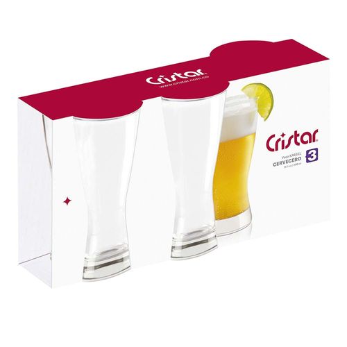 Set x 3 vasos 390ml cerveceros pilsener vidrio