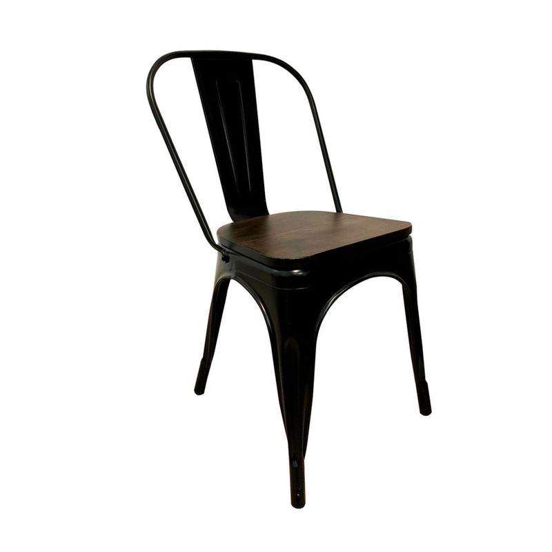 Silla-TOLIX-negra-mate-con-asiento-de-madera-0