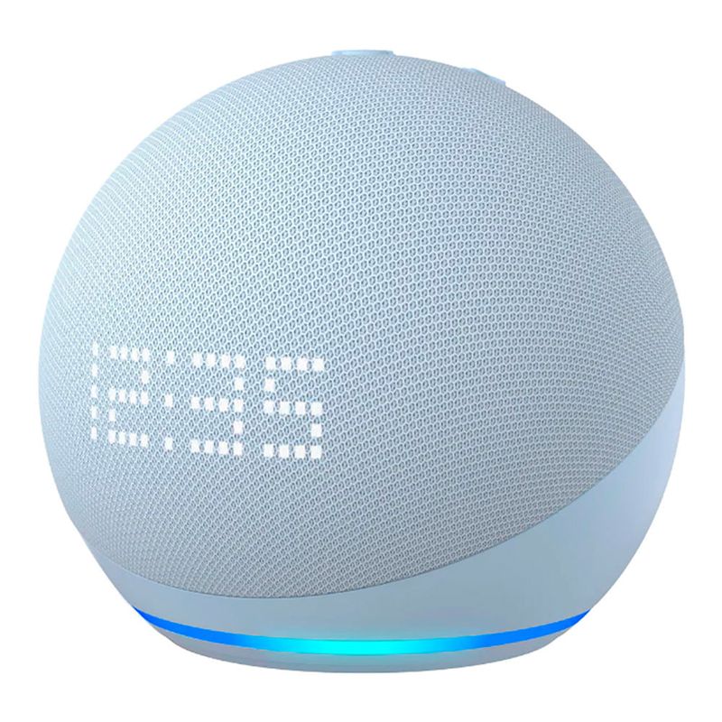 Asistente-de-voz-AMAZON-Echo-Dot-5ta-Gen-con-reloj-blanco-0