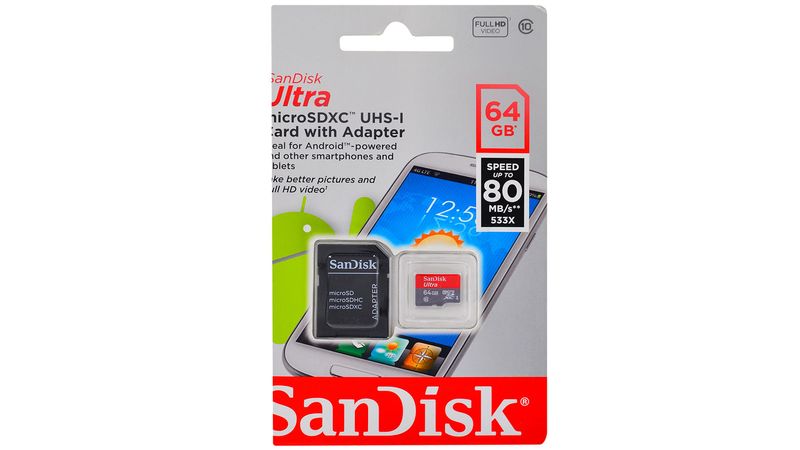Tarjeta micro SD SANDISK ultra plus c10 64gb Disco