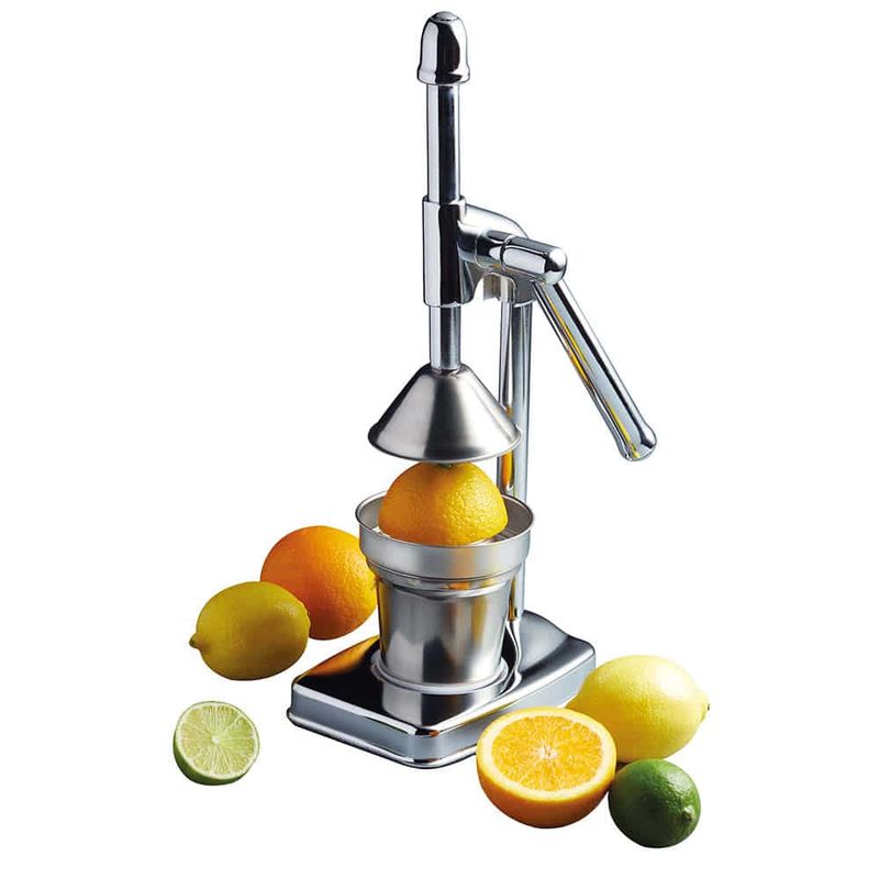 Exprimidor-acero-inoxidable-manual-con-vaso-0