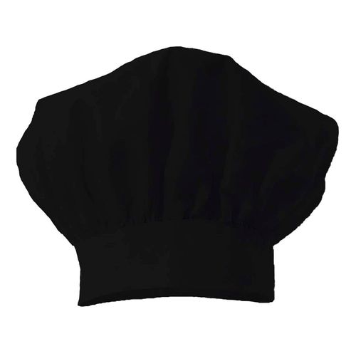 Gorro Cocinero Linea Vip Liso Negro-Gabardina