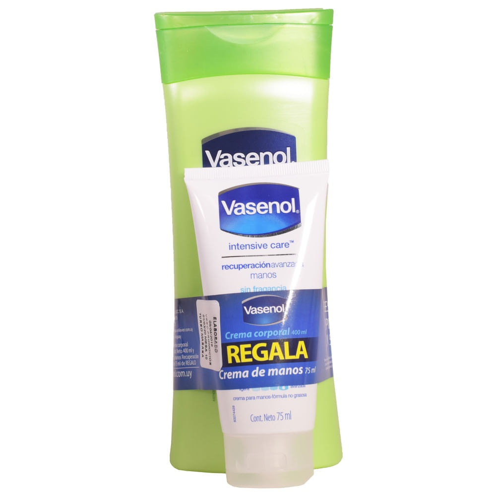 Crema corporal Vasenol con aloe 400 ml + crema para manos Disco