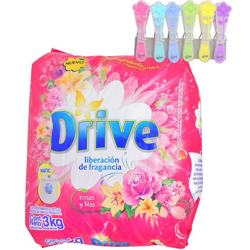 Pack-detergente-polvo-Drive-Rosas-y-Lilas-3-kg---Palillos-0