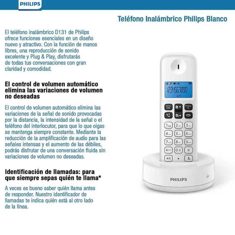 Telefono-inalambrico-PHILIPS-Mod-D1311W-77-1