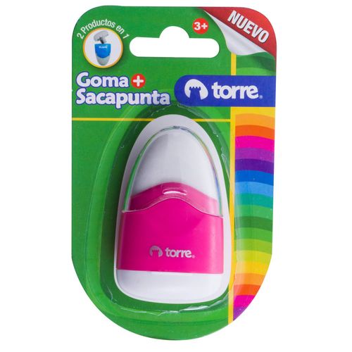 Sacapuntas TORRE con depósito + goma de borrar nave