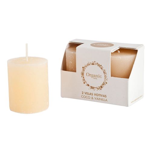 Vela votiva ORGANIC coco/vainilla x 2 un.