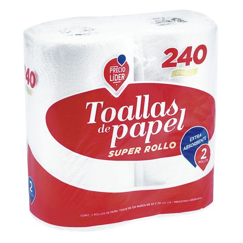 Toalla papel PRECIO LÍDER 120 paños c/u x 2 un.