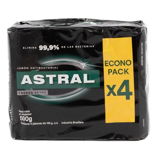 Jabón ASTRAL characoal x 4 un. 125 g