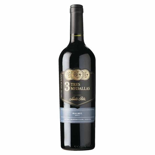 Vino Tinto Malbec 3 Medallas SANTA RITA 750 ml