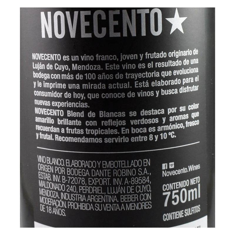 Vino-blanco-Blend-de-blancas-NOVECENTO-750-ml-1