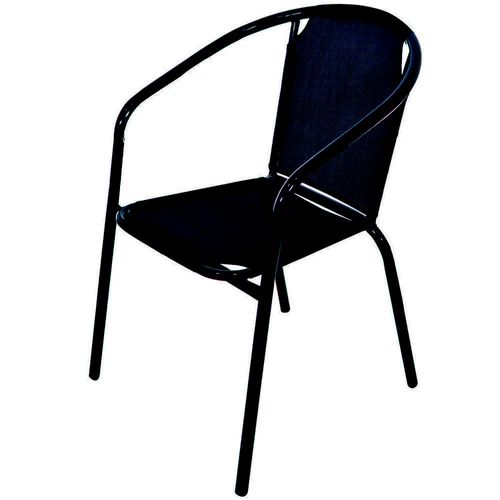 Silla en acero y textilina color negro 52x58x75 cm