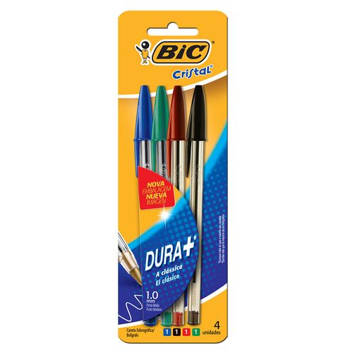 Bolígrafo BIC Cristal x 4 surtidos