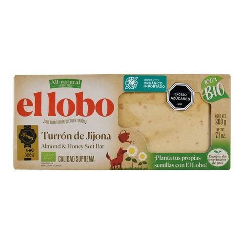 Turrón Jijona Bio EL LOBO 200 g