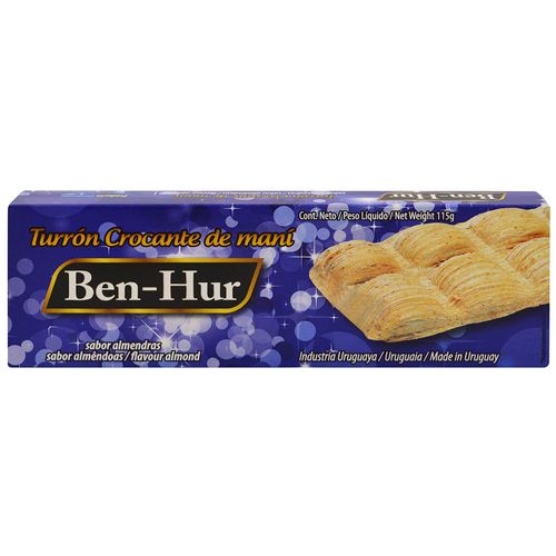 Turrón crocante almendras BEN HUR 115 g