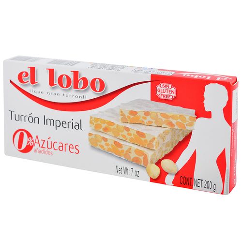 Turrón imperial sin azúcar El Lobo 200 g