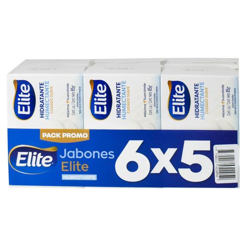 Pack 6x5 Jabón de tocador ELITE humectante 85 g