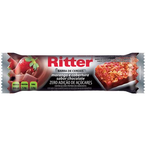 Barrita Cereal Ritter Zero sin azúcar Frutilla y Chocolate