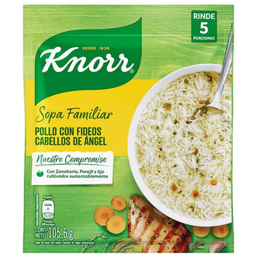 Sopa casera KNORR pollo con cabellos de ángel 88 g