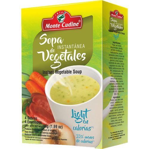 Sopa light vegetales instantánea MONTE CUDINE 4 un.