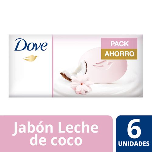 Pack x 6 Jabón DOVE leche de coco 90 g