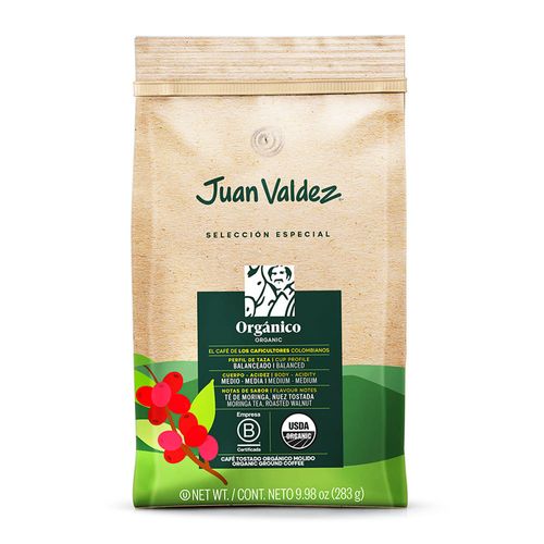 Café molido JUAN VALDEZ orgánico gourmet 283 g