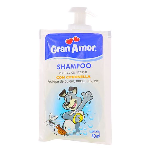 Shampoo para perros con citronella GRAN AMOR 40 cc