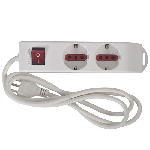 Toma multiple con llave HOME LEADER Mod. HL3029 shuko modul 4 sal