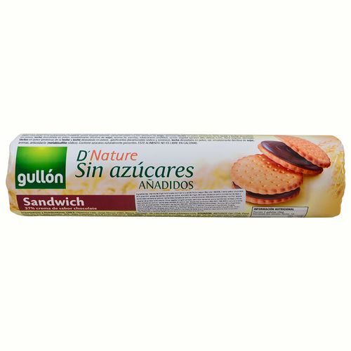 Galletitas GULLÓN rellena choco sin azúcar 250 g